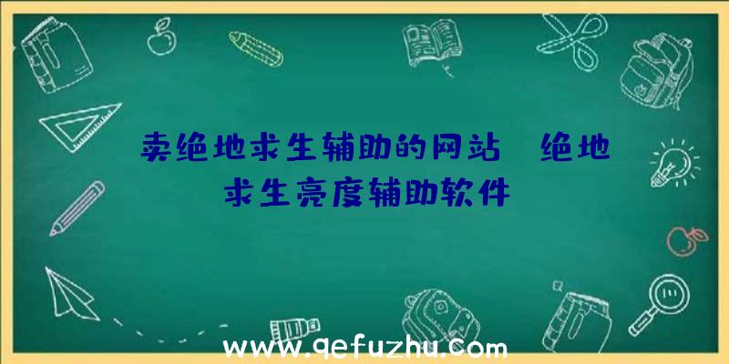 「卖绝地求生辅助的网站」|绝地求生亮度辅助软件